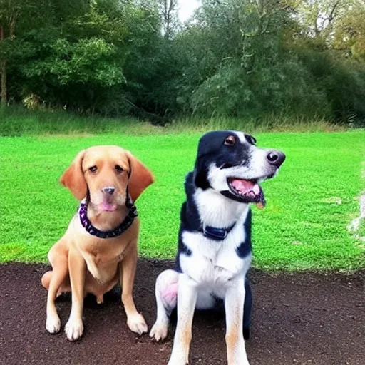 Prompt: doggos mating in the park, eating poo, cute