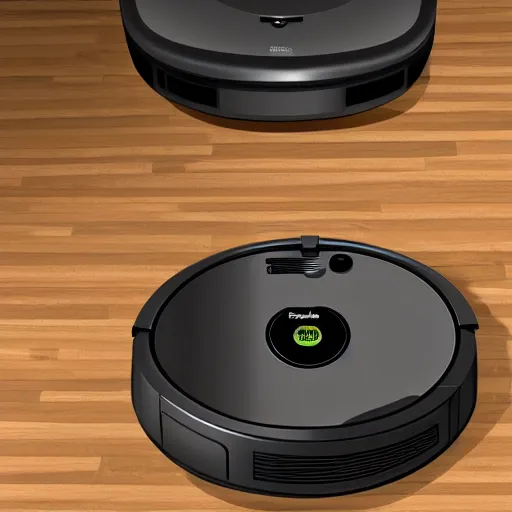 Image similar to a roomba armed with a knife, digital art