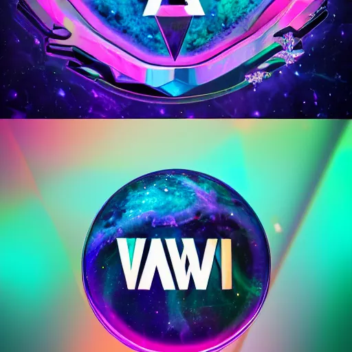 Image similar to a and w vaporwave logo, digital art, cosmic, 3 d high definition, trending on art station, photorealistic, high resolution, 8 k, octane, hyper detailed, insane details, intricate, elite, ornate, elegant trend, highly detailed and intricate, sharp focus, photography, unreal engine