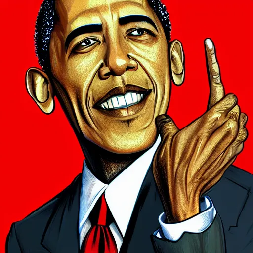 Image similar to portrait of obama as gus fring, anime fantasy illustration by tomoyuki yamasaki, kyoto studio, madhouse, ufotable, trending on artstation