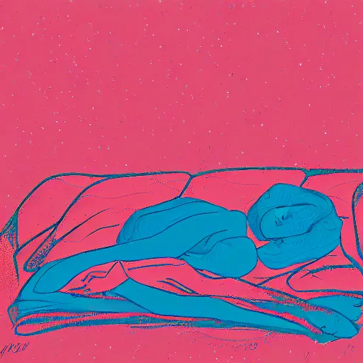 Image similar to sleeping to stay comfortable, digital art