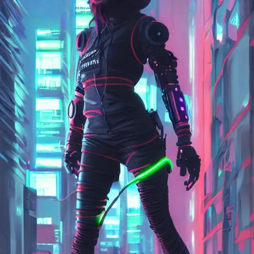 Image similar to movie still of stylized ninja - cyberpunk girl, wearing techwear with neon lights and armor, complementary colors, beautiful realistic face, highly detailed, digital painting, artstation, concept art, smooth, sharp focus, illustration, art by artgerm, by greg rutkowski, by jeremy mann, by francoise nielly, oil painting