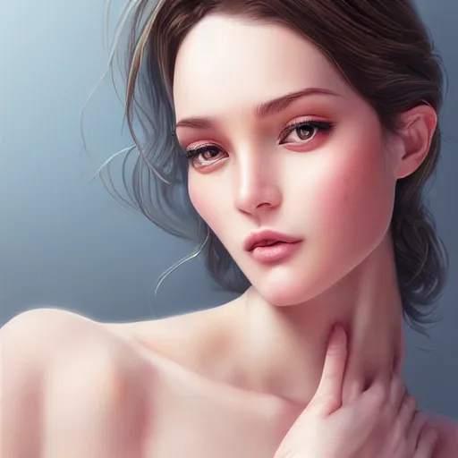 Image similar to a disapproving gorgeous female, photo, professionally retouched, soft moonlight lighting, wearing sundress, realistic, smooth face, goddess, luscious lips, perfect eyes, wide angle, sharp focus on eyes, 8 k high definition, insanely detailed, intricate, elegant, art by artgerm and wlop