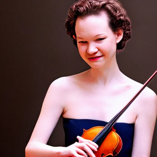 Prompt: hilary hahn playing the violin