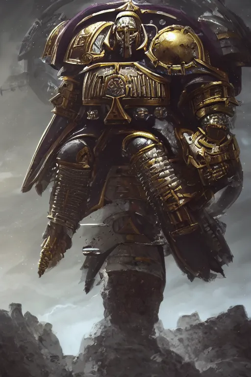 Image similar to armor portrait heros warhammer 4 0 k horus heresy fanart - the primarchs emperor by johannes helgeson animated with vfx concept artist & illustrator global illumination ray tracing hdr fanart arstation zbrush central hardmesh 8 k octane renderer comics stylized