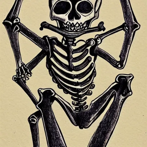 Image similar to a !beautiful skeleton dancing