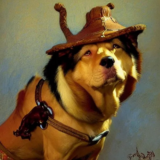 Image similar to pun dog meme, painting by gaston bussiere, craig mullins, j. c. leyendecker