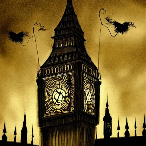 Image similar to A witch wearing a hat flying on her broom,the Big Ben is in background,gloomy lighting,creepy atmosphere,photo , highly detailed , high contrast, beautiful lighting, award winning ,u trending on art station, 8k, photo realistic