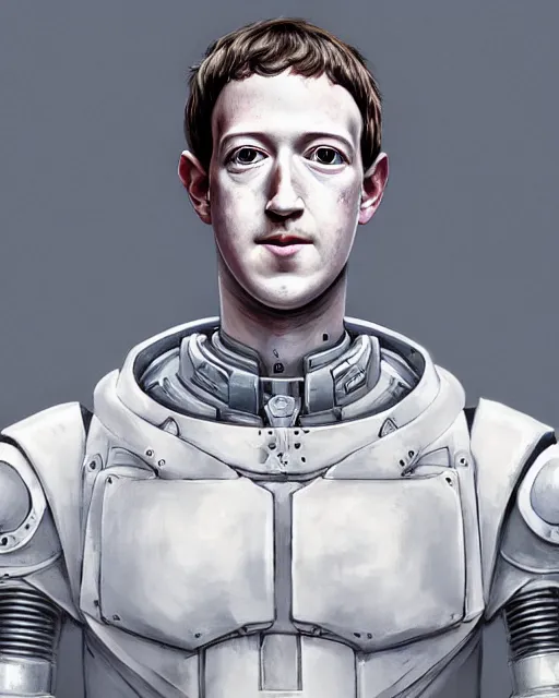 Image similar to A full-body anime portrait of Mark Zuckerberg as a white robot wearing a kimono from Skyrim, by Stanley Artgerm Lau, WLOP, Rossdraws, James Jean, Andrei Riabovitchevy, Marc Simonetti, and Sakimichan, trending on artstation