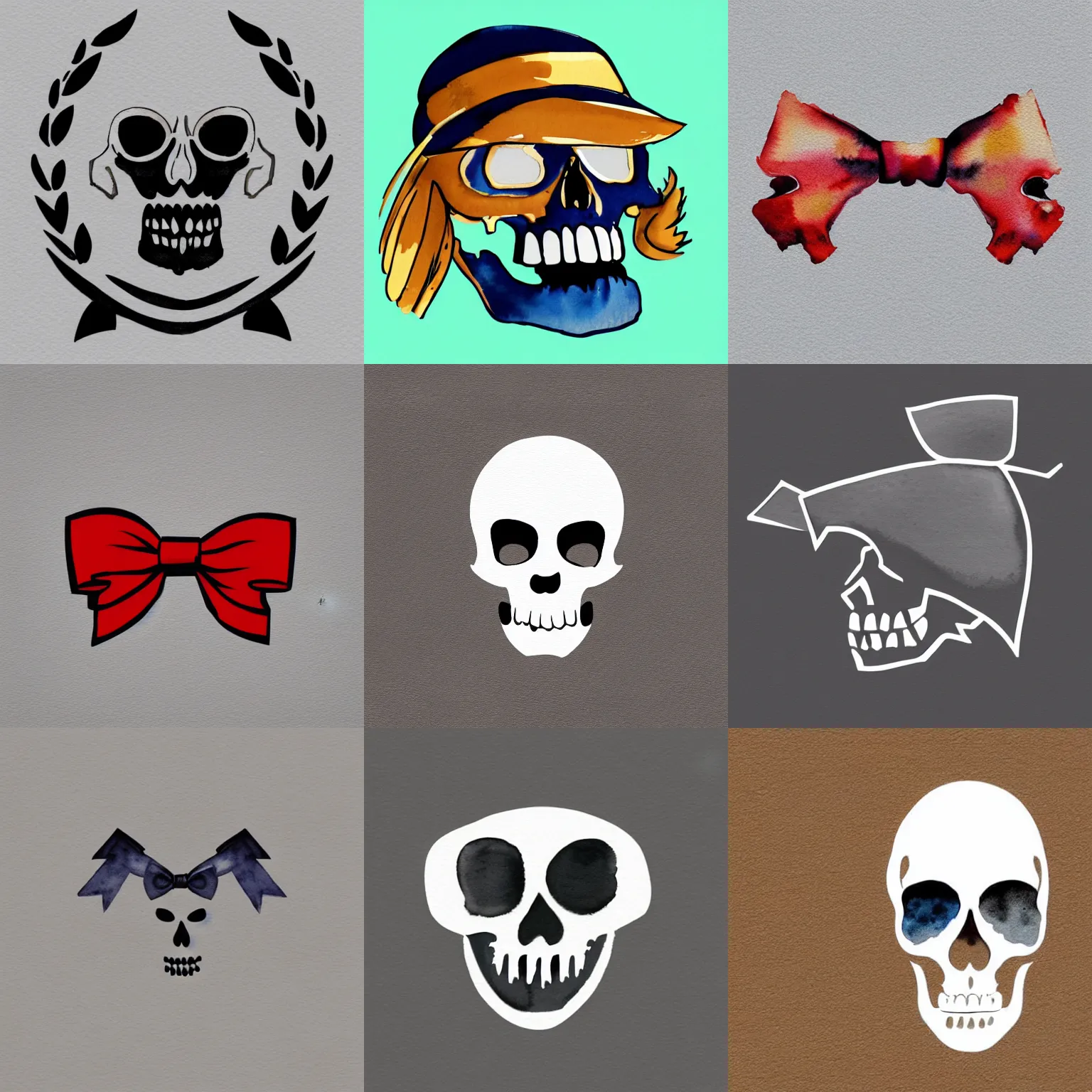 skull bow vector