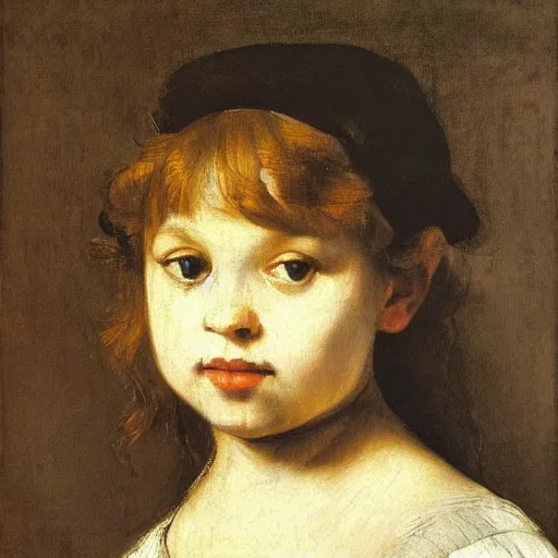 Prompt: a portrait of a girl tabby cat by Rembrandt, Caravaggio, Artemisia Gentileschi, Johannes Vermeer, Peter Paul Rubens, Caspar David Friedrich, Gustave Courbet, Antonio Canova, William-Adolphe Bouguereau, Antoine-Jean Gr