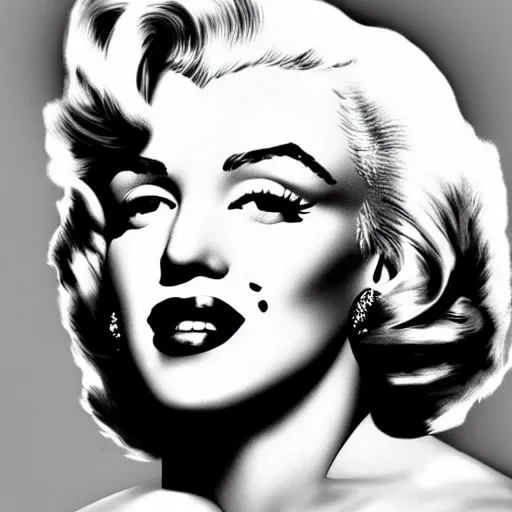 Prompt: monochrome marilyn monroe portrait, colorized