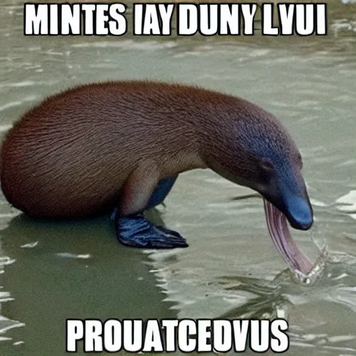 Prompt: A platypus loves memes