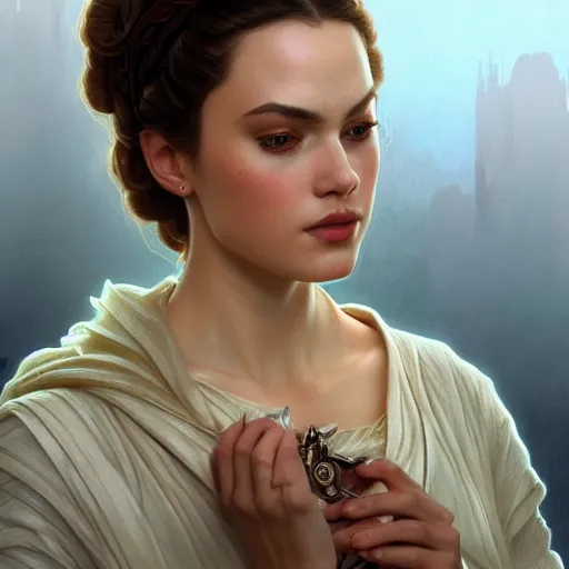 Image similar to padme amidala, intricate, elegant, highly detailed, digital painting, artstation, concept art, smooth, sharp focus, illustration, anakin seething, art by artgerm and greg rutkowski and alphonse mucha and william - adolphe bouguereau