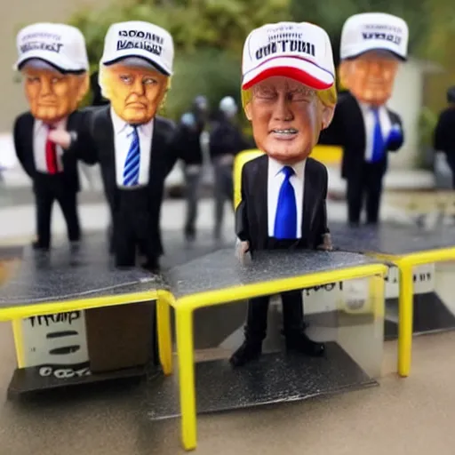 Image similar to fbi agents opening boxes of donald trump bobble heads