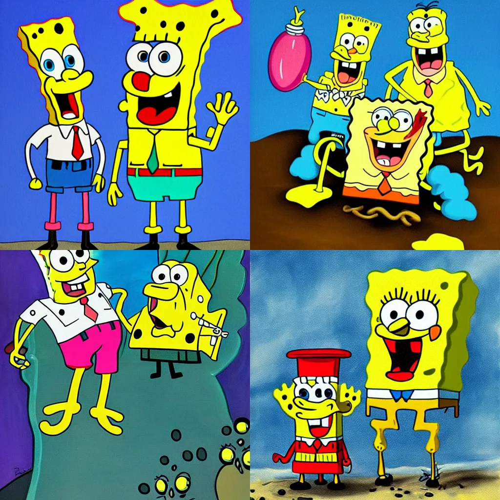 Prompt: SpongeBob and Patrick painted by Rubens