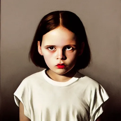 Prompt: portrait of little girl gottfried helnwein