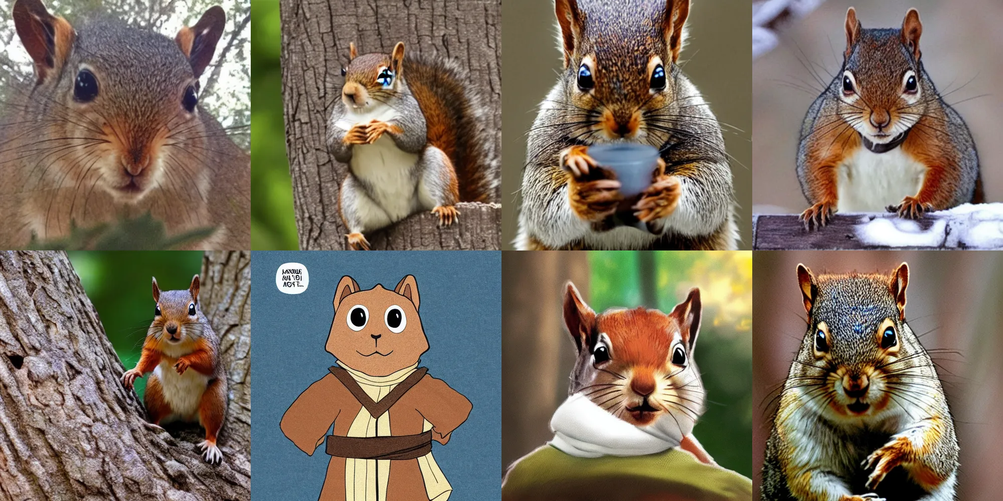 Prompt: obi - wan kenobi as a squirrel