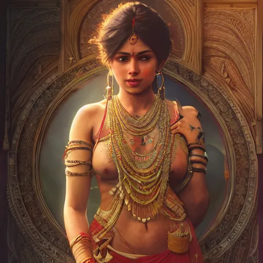 Image similar to indian woman thighs, ultra realistic, concept art, intricate details, highly detailed, photorealistic, octane render, 8 k, unreal engine. art by artgerm and greg rutkowski and alphonse mucha
