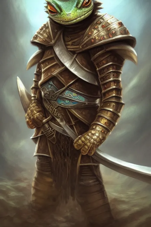 Prompt: Cute anthropomorphic Gecko in turkic khaganate, khitan, lord, war, knight, warrior, turkic bravery, cover art, Mongol, altai, altaic, horse, mongol, mongolia, soldier, turk, turkey, ultra wide lens shot, pretty, beautiful, DnD character art portrait, matte fantasy painting, DeviantArt Artstation, by Jason Felix by Steve Argyle by Tyler Jacobson by Peter Mohrbacher, cinematic lighting