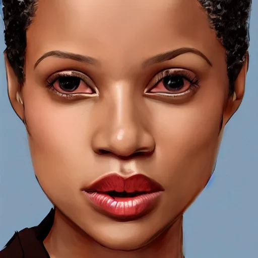 Image similar to gugu mbatha - raw, face, beauty, photorealistic, artstation