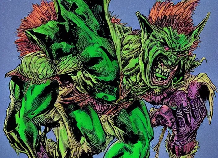 Image similar to green goblin illustration by mike ploog