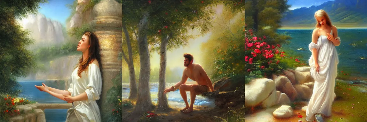 Prompt: A scene with a character in a scenic place by Mark Arian