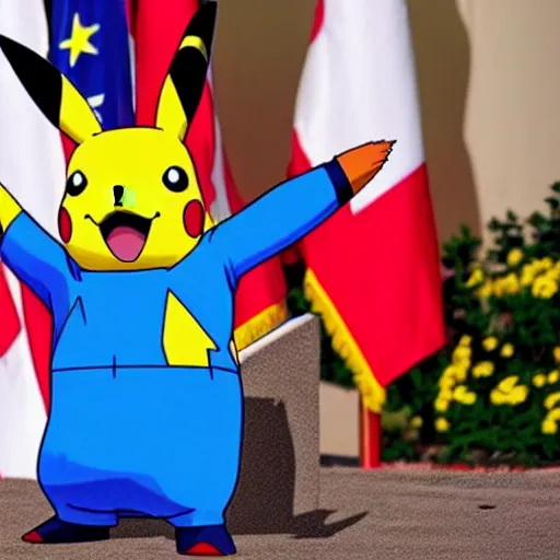 Image similar to Pikachu is elected president of the United States, photograph via White House photographer