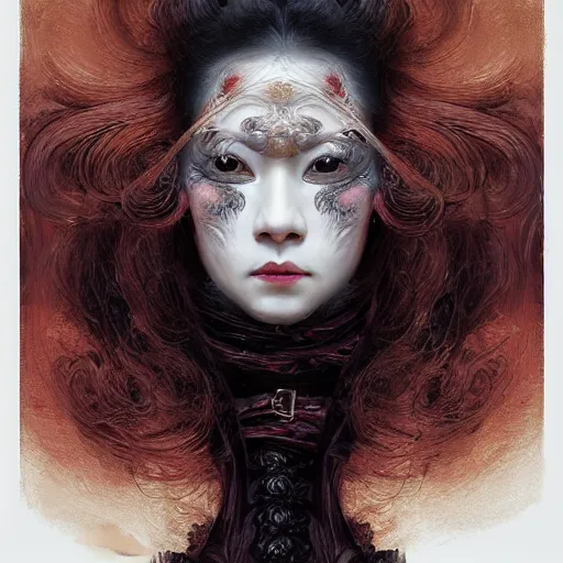 Image similar to portrait of a Shibari rope wrapped face and neck, headshot, insanely nice professional hair style, dramatic hair color, digital painting, of a old 18th century, Royal Emperor, amber jewels, baroque, ornate clothing, scifi, realistic, hyperdetailed, chiaroscuro, concept art, art by Franz Hals and Jon Foster and Ayami Kojima and Amano and Karol Bak,