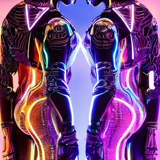 Image similar to love, diverse 5 cybersuits, from behind, connection rituals, wide wide angle, vivid, elaborate, highly detailed, beautiful lighting