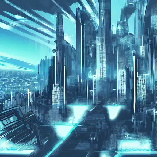 Image similar to a futuristic city, digital art