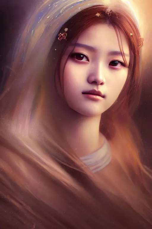 Prompt: beautiful and holy and divine young heroine portrait like twice tzuyu+smoky eyes+front face with light flowing hair, ultradetail face, art and illustration by tian zi and craig mullins and WLOP and alphonse mucha, fantasy, intricate complexity, human structure, human anatomy, fantasy character concept, watermark, blurry, hyperrealism 8k