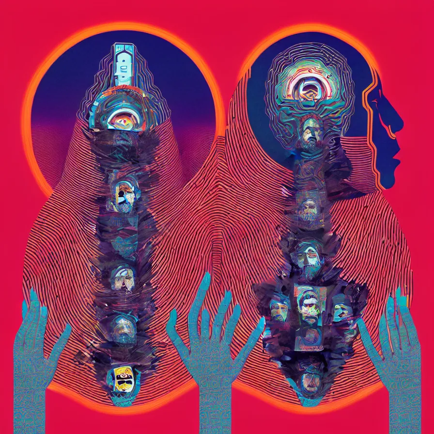 Image similar to album cover design design depicting the alter to the ai machine gods, by jonathan zawada, pi - slices, and tristan eaton, digital art