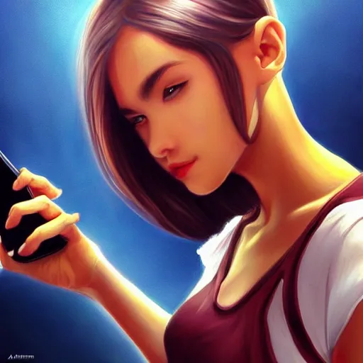 Prompt: a beautiful selfie artwork by artgerm