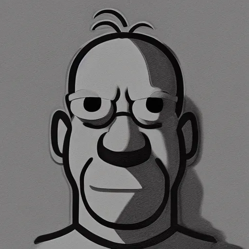 Prompt: A Homer Simpson portrait, in the style of Craig Mullins, symmetrical, dark, moody, age of empire, hyper-representational, ultra detailed