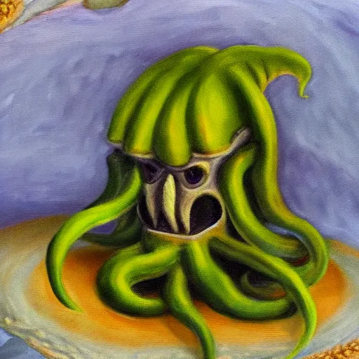 Image similar to oil painting of cthulu