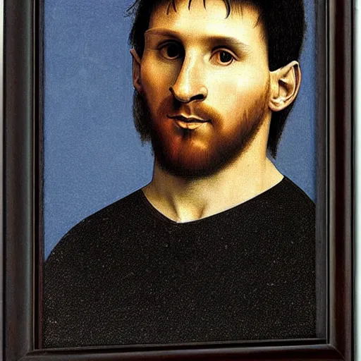 Image similar to a portrait of lionel messi by leonardo da vinci