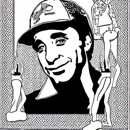 Image similar to Tony Danza coloring book page, black and white