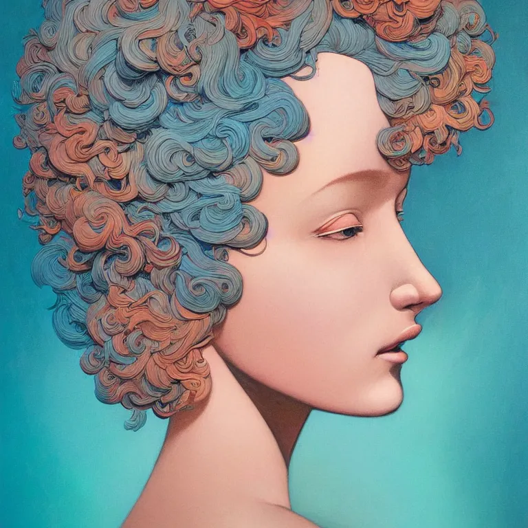 Prompt: woman with coral reef hair portrait soft light painted by james jean and moebius and erik jones, inspired by mary jane ansell, smooth face feature, intricate oil painting, high detail illustration, sharp high detail