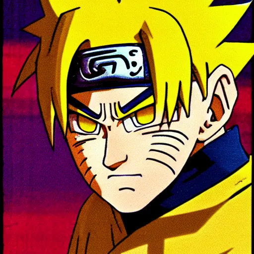 Prompt: a still of naruto uzumaki in dragon ball z 1 9 8 7, detailed, by akira toriyama, digital anime art