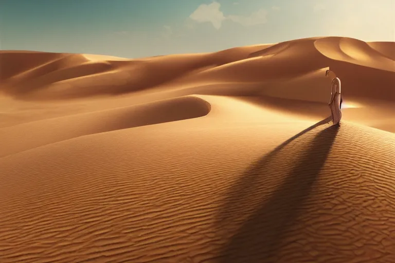 Image similar to oasis in the middle of a desert, dramatic, mid day, sand dune background, large scale, hyperrealistic, lots of detail, realistic lighting, octane render, by wlop, artgerm, trending on artstation