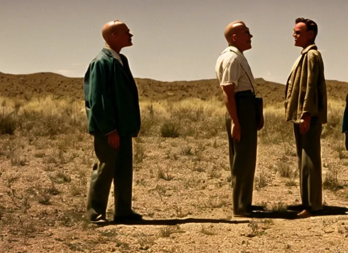 Image similar to a movie still from the 1955 musical Breaking Bad, in full technicolor, cinematic