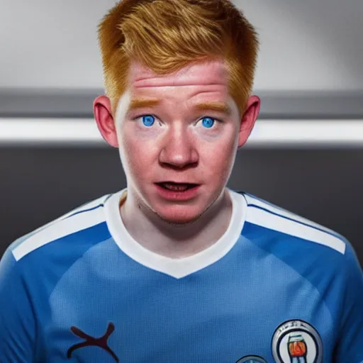 Image similar to promotional photo of kevin de bruyne in the new mister bean movie,