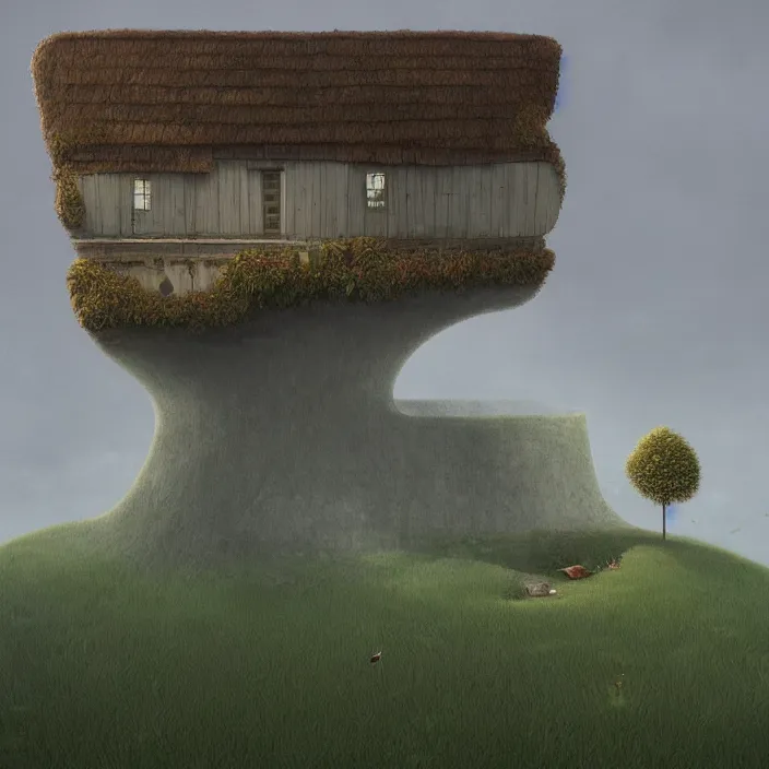 Image similar to a building in a landscape, by gediminas pranckevicius