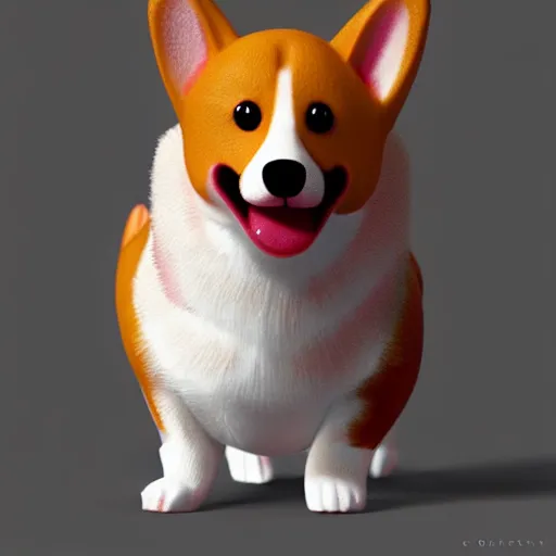 Prompt: corgi made of strawberry, corgi crossed with a strawberry : ornate, dynamic, particulate, intricate, elegant, highly detailed, centered, artstation, smooth, sharp focus, octane render