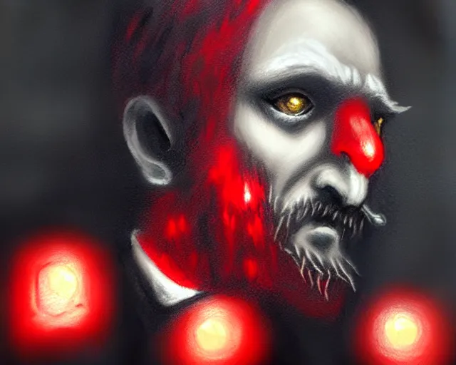 Image similar to closeup profile portrait of jack the ripper with glowing red as a demonic bat, nicoletta ceccoli, mark ryden, lostfish, max fleischer, hyper realistic, artstation, illustration, digital paint, matte paint, vivid colors, bright, cheerful, detailed and intricate environment