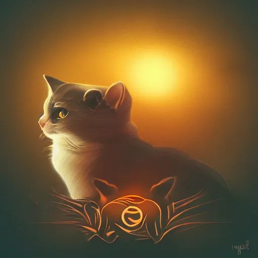 Image similar to cat theme logo, cat theme banner, cat design, art photography style, trending on artstation, warm light, lovely and cute, fantasy art, 8 k resolution