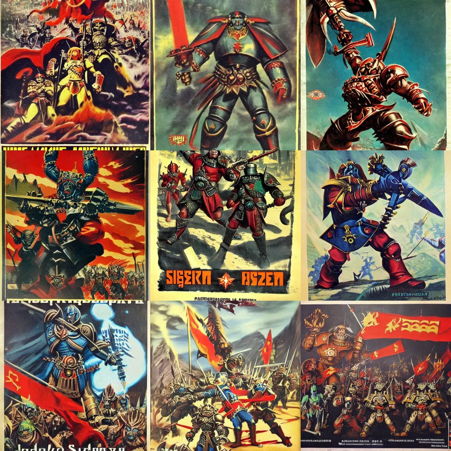 Prompt: warhammer, age of sigmar, 1 9 6 0 s soviet poster