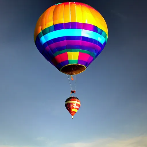 Prompt: rainbow cosmic sci fi hot air balloon ufo