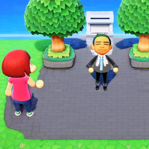 Image similar to screenshot of obama in animal crossing new horizons, hd